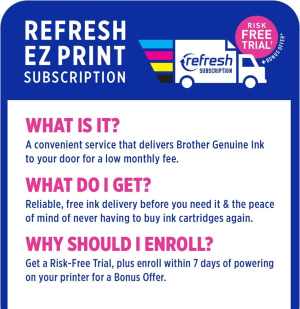 Brother MFC-J1010DW Wireless Color Inkjet All-in-One Printer with Mobile Device and Duplex Printing, Refresh Subscription and Amazon Dash Replenishment Ready - Image 5