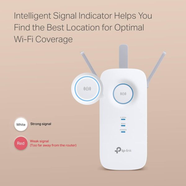 TP-Link AC1900 WiFi Extender (RE550), Covers Up to 2800 Sq.ft and 35 Devices, 1900Mbps Dual Band Wireless Repeater, Internet Booster, Gigabit Ethernet Port - Image 6