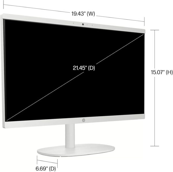 HP All-in-One Desktop Computer - 21.5" FHD Display, Intel Celeron J4025, Webcam, WiFi 6, HDMI, Windows 11 Pro, with Microsoft Office Lifetime License & Wireless Silent Mouse (8 GB RAM | 512 GB SSD) - Image 6