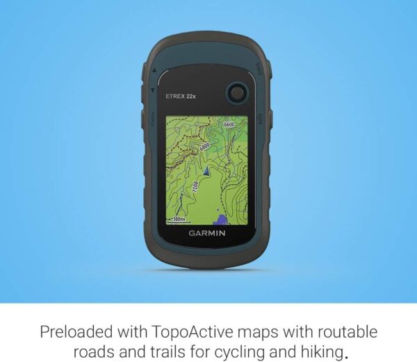 Garmin 010-02256-00 eTrex 22x, Rugged Handheld GPS Navigator, Black/Navy - Image 4