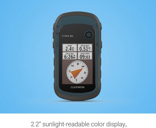 Garmin 010-02256-00 eTrex 22x, Rugged Handheld GPS Navigator, Black/Navy - Image 7