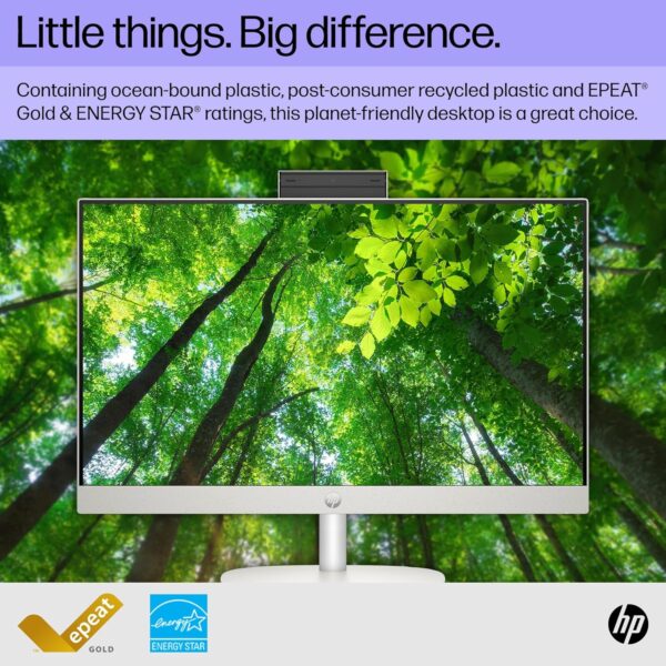 HP 23.8 inch All-in-One Desktop PC, FHD Display, AMD Athlon Silver 7120U, 8 GB RAM, 256 GB SSD, AMD Radeon Graphics, Windows 11 Home, 24-cr0010 (2023) - Image 7