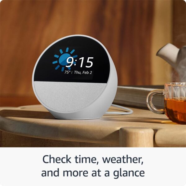 All-new Amazon Echo Spot (2024 release), Smart alarm clock with vibrant sound + Alexa, Black - Image 3