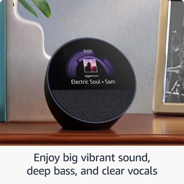 All-new Amazon Echo Spot (2024 release), Smart alarm clock with vibrant sound + Alexa, Black - Image 4