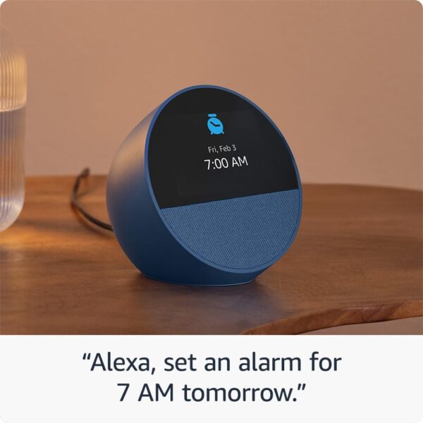All-new Amazon Echo Spot (2024 release), Smart alarm clock with vibrant sound + Alexa, Black - Image 5