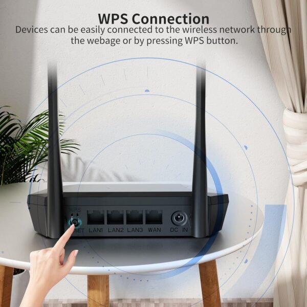 Dbit N300 Easy Setup Wireless Wi-Fi Router Smart Home Internet Router - 2 x High Power Antennas, Supports Access Point, WISP, Up to 300Mbps (T1 Pro) - Image 4