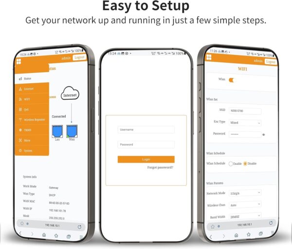 Dbit N300 Easy Setup Wireless Wi-Fi Router Smart Home Internet Router - 2 x High Power Antennas, Supports Access Point, WISP, Up to 300Mbps (T1 Pro) - Image 6