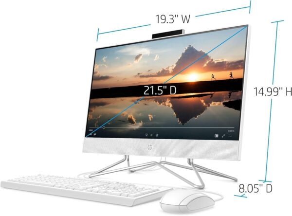 HP Newest All-in-One Desktop Computer, 21.5" FHD Display, Intel Celeron J4025 Processor, 16GB RAM, 512GB SSD, Webcam, HDMI, RJ-45, Wired Keyboard&Mouse, Wi-Fi, Windows 11 Pro - Image 3