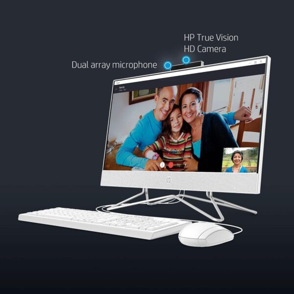 HP Newest All-in-One Desktop Computer, 21.5" FHD Display, Intel Celeron J4025 Processor, 16GB RAM, 512GB SSD, Webcam, HDMI, RJ-45, Wired Keyboard&Mouse, Wi-Fi, Windows 11 Pro - Image 8