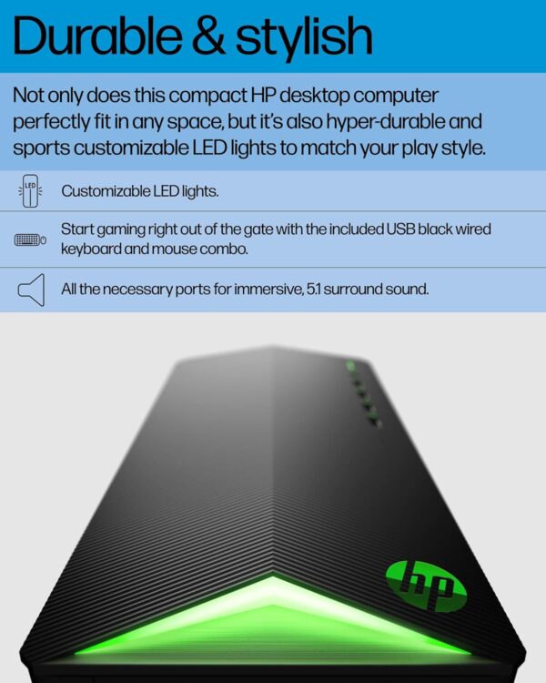 HP Pavilion Tower Desktop Computer, Octa-Core AMD Ryzen 7 5700G (Beat i7-11700K), 32GB DDR4 RAM, 1TB PCIe SSD, WiFi 6, Bluetooth, RJ-45, HDMI, VGA, Keyboard and Mouse, Windows 11 Pro, WE/PGPY - Image 3