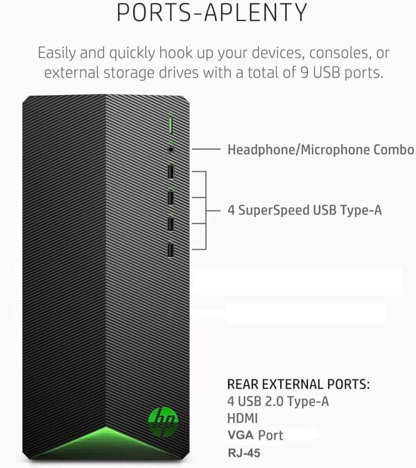 HP Pavilion Tower Desktop Computer, Octa-Core AMD Ryzen 7 5700G (Beat i7-11700K), 32GB DDR4 RAM, 1TB PCIe SSD, WiFi 6, Bluetooth, RJ-45, HDMI, VGA, Keyboard and Mouse, Windows 11 Pro, WE/PGPY - Image 6