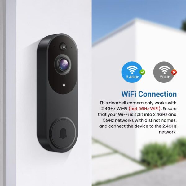 Smart Video Doorbell Camera Wireless, AI Human Detection and Instant Alerts, Night Vision, 2-Way Audio, Battery Powered, Cloud Storage Sold Seperately, 2.4G WiFi (Chime not Included) - Image 5