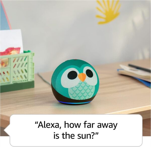 Amazon Echo Dot (5th Gen, 2022 release) Kids | Designed for kids, with parental controls | Owl - Image 4