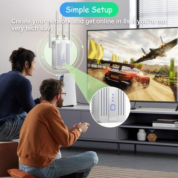 WiFi Extender Signal Booster for Home: Internet Repeater Range Covers Up to 9995 Sq.ft and 45+ Devices for House Wireless Office Basement Room - Image 3
