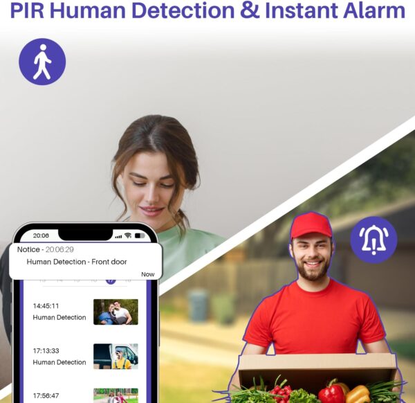 Wireless Video Doorbell Camera with Chime, Smart Home Surveillance Indoor/Outdoor, No Monthly Fee, AI Human Detection, Two Way Audio, Live View, Night Vision, 2.4G WiFi, with 32G SD Card Storage - Image 6