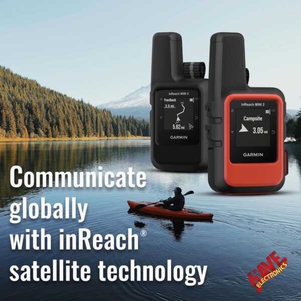 Garmin inReach Mini 2 Satellite Communicator, Lightweight Compact Rugged Design, Portable GPS Handheld for Hiking, Two-Way Text Messaging Device Bundle with Accessories (Flame Red) - Image 6