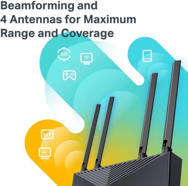 TP-Link Smart WiFi 6 Router (Archer AX10) – 802.11ax Router, 4 Gigabit LAN Ports, Dual Band AX Router,Beamforming,OFDMA, MU-MIMO, Parental Controls, Works with Alexa - Image 5