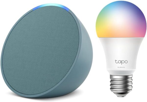 Echo Pop with TP-Link Tapo Smart Color Bulb - Image 2