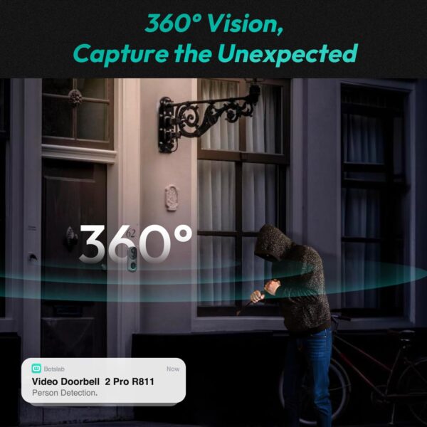 Video Doorbell Camera,No Monthly Fee,5MP Wireless Doorbell Camera,Head-to-Toe&180° View,Battery Powered,AI&PIR Detection,VR Mode,HDR,2-Way Talk,2.4&5GHz WiFi,Easy to Install - Image 4