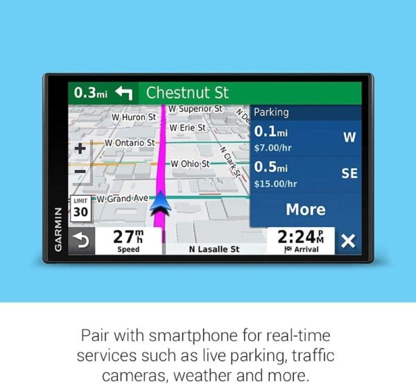 Garmin DriveSmart 65 & Traffic: GPS Navigator with a 6.95 inches Display, Hands-Free Calling, Included Traffic alerts and Information to enrich Road Trips (Renewed) - Image 4