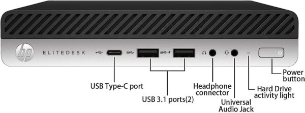 HP EliteDesk 800 G4 Mini Desktop with New 24" FHD Monitor and RGB Speakers PC Set, Core i5-8500T, 16GB RAM, 256GB SSD, Windows 11 Pro (Renewed) - Image 3