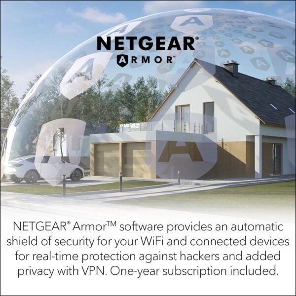 NETGEAR Nighthawk WiFi 6 Router (RAX54S) AX5400 5.4Gbps Wireless Speed – Dual-Band Gigabit Router – Covers 2,500 sq. ft., 25 Devices – Built-in VPN, USB 3.0, Gaming, 1–Year Armor Included - Image 6