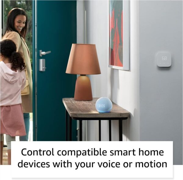 Certified Refurbished Echo Dot (5th Gen, 2022 release) with clock | Smart speaker with clock and Alexa | Glacier White - Image 5
