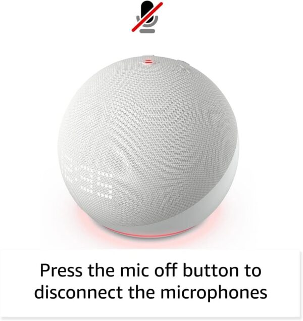 Certified Refurbished Echo Dot (5th Gen, 2022 release) with clock | Smart speaker with clock and Alexa | Glacier White - Image 6