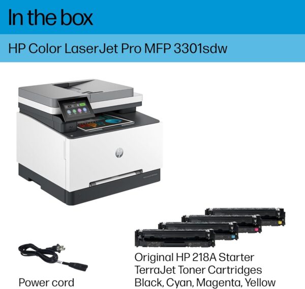HP Color Laserjet Pro MFP 3301sdw Wireless All-in-One Color Laser Printer, Scanner, Copier, Best for Office (499Q3F) - Image 6
