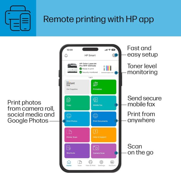 HP Color Laserjet Pro MFP 3301sdw Wireless All-in-One Color Laser Printer, Scanner, Copier, Best for Office (499Q3F) - Image 11