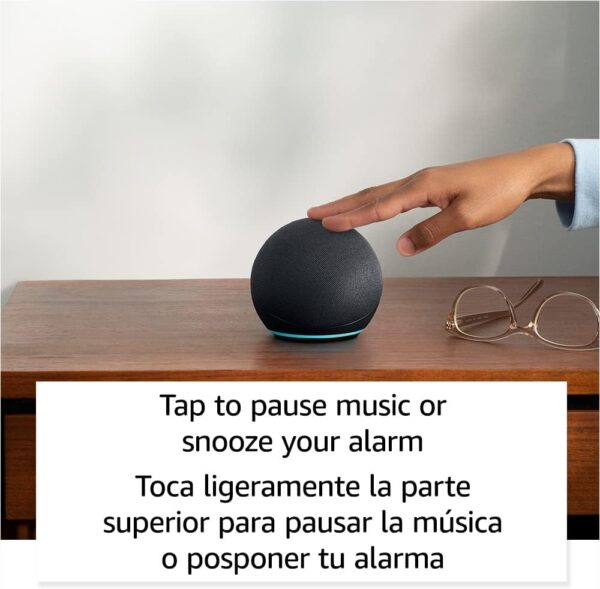 Echo Dot (5th Gen, 2022 release) , International Version with US Power Adaptor , Smart speaker with Alexa, Charcoal - Image 6