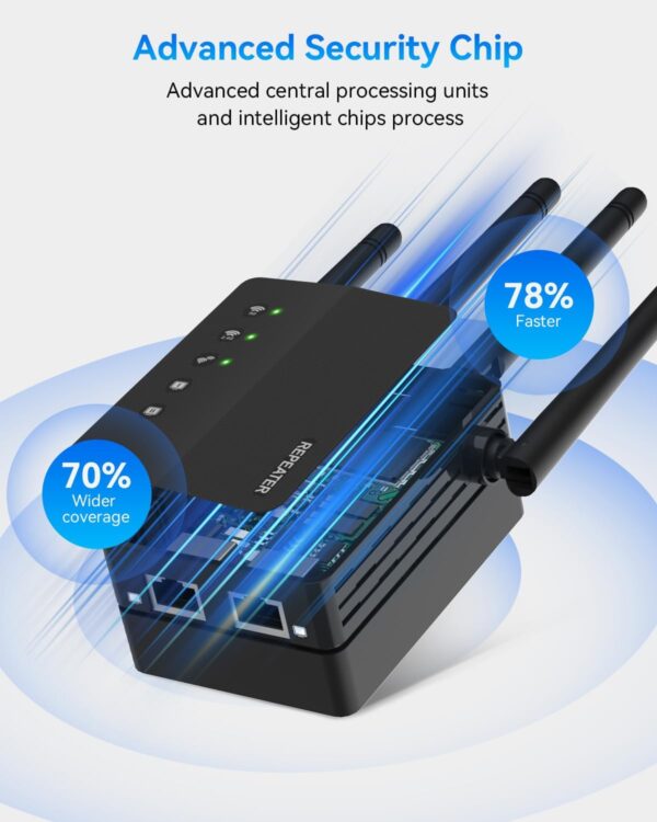 WiFi Extender Signal Booster with Dual Band 5GHz/2.4GHz, WiFi Booster Up to 12880 Sq. ft and 105 Devices, WiFi Booster with Ethernet Port, WiFi Extenders Signal Booster for Home and Outdoors - Image 7