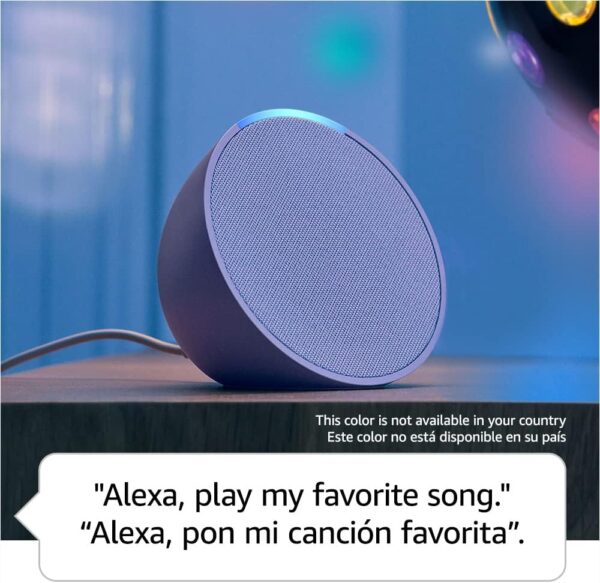 Echo Pop , Full sound compact smart speaker with Alexa , International Version with US Power Adaptor , Charcoal - Image 3