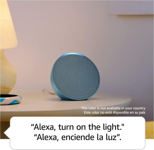 Echo Pop , Full sound compact smart speaker with Alexa , International Version with US Power Adaptor , Charcoal - Image 4