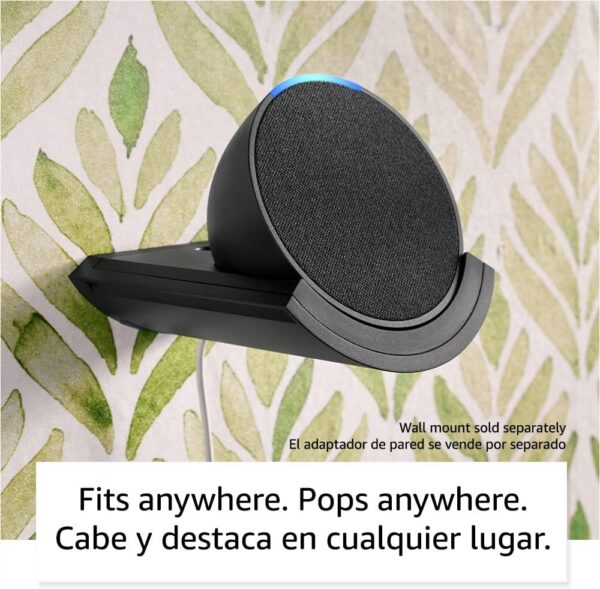 Echo Pop , Full sound compact smart speaker with Alexa , International Version with US Power Adaptor , Charcoal - Image 6