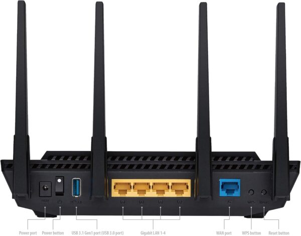 ASUS RT-AX3000 Ultra-Fast Dual Band Gigabit Wireless Router - Next Gen WiFi 6, Adaptive QoS, and AiProtection by Trend Micro | 1x WAN, 4x 1G LAN, 1x USB 3.0 - AiMesh Compatible - Image 4