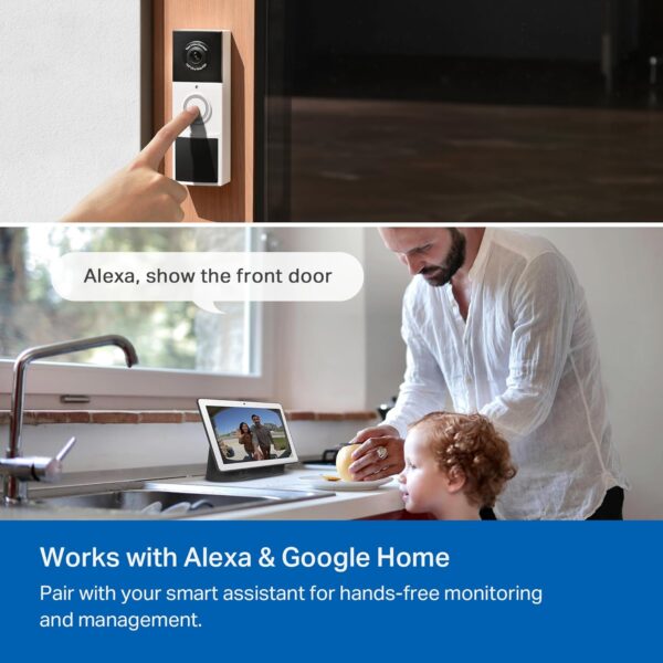 TP-Link Tapo Smart Video Doorbell Camera Wireless with Chime, 2K with Full Color Night Vison & Spotlights, No Monthly Fee, Ring Call, 160° Ultra-Wide View, Free AI Detection, Local Storage (D210) - Image 9