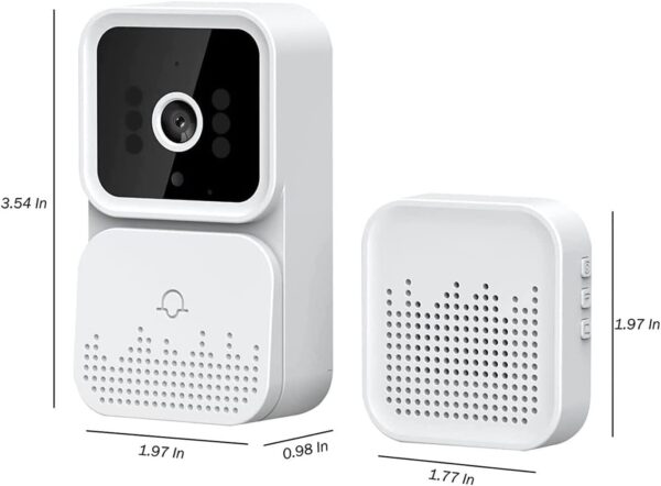 Video Doorbell with Chime,Cloud Storage, 2-Way Audio,Home Intercom HD Night Vision WiFi Security Doorbell(White ,M6-pro) - Image 7