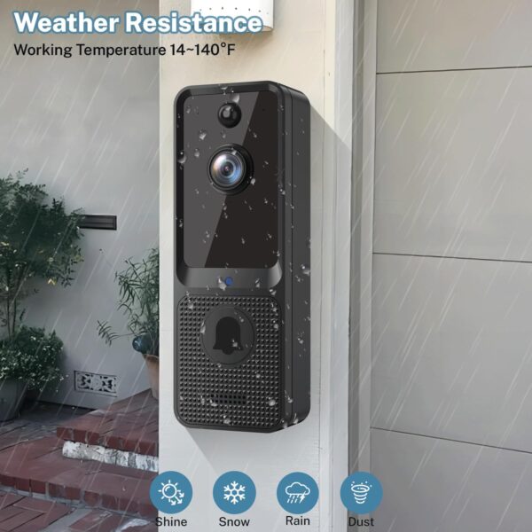 CutePanda Video Doorbell Camera Wireless, Chime Ringer Included, Smart AI Human Detection, Indoor Outdoor Surveillance, 2.4G WiFi, Live View, 2-Way Audio, Night Vision, Cloud Storage - Image 7