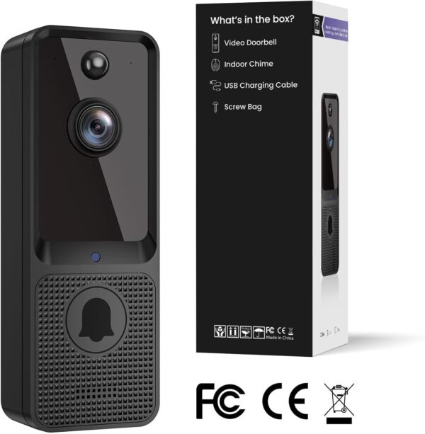 CutePanda Video Doorbell Camera Wireless, Chime Ringer Included, Smart AI Human Detection, Indoor Outdoor Surveillance, 2.4G WiFi, Live View, 2-Way Audio, Night Vision, Cloud Storage - Image 9