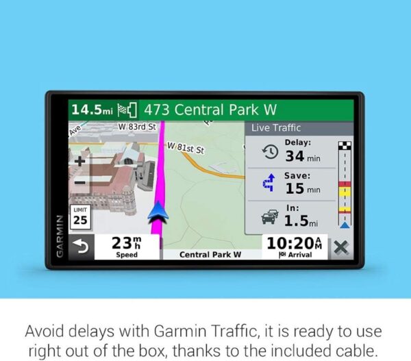 Garmin DriveSmart 55 & Traffic: GPS Navigator with a 5.5” Display, Hands-Free Calling, Included Traffic alerts and Information to enrich Road Trips (Renewed) - Image 3