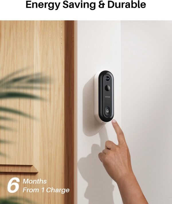 WUUK 2K Doorbell Camera, Video Doorbell Wireless/Wired, Homebase Supports Up to 8 Cams, No Subscription, 2.4/5 GHz WiFi, 32G Local Storage, Human Detection, Compatible with Alexa and Google Home - Image 5