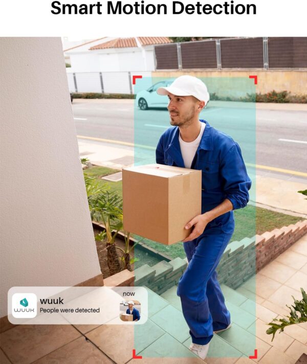 WUUK 2K Doorbell Camera, Video Doorbell Wireless/Wired, Homebase Supports Up to 8 Cams, No Subscription, 2.4/5 GHz WiFi, 32G Local Storage, Human Detection, Compatible with Alexa and Google Home - Image 6