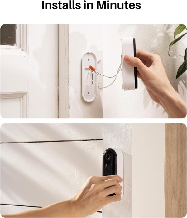WUUK 2K Doorbell Camera, Video Doorbell Wireless/Wired, Homebase Supports Up to 8 Cams, No Subscription, 2.4/5 GHz WiFi, 32G Local Storage, Human Detection, Compatible with Alexa and Google Home - Image 7