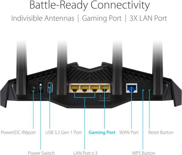 ASUS RT-AX82U (AX5400) Dual Band WiFi 6 Extendable Gaming Router, Gaming Port, Mobile Game Mode, Aura RGB, Included AiProtection Pro Security, Instant Guard, VPN, AiMesh Compatible - Image 6