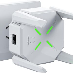 2024 WiFi Extenders Signal Booster for Home: WiFi Extenders Signal 1.2Gbps Dual Band WPS 5GHz&2.4GHz, w/Ethernet Port Internet WiFi Booster Repeater Coverage Than Ever, Compatible Alexa/Fire TV(White)