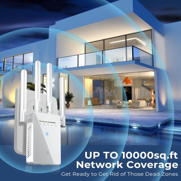 2025 Extend tecc WiFi Extender Signal Booster, Long Range Internet Booster Extender for Home, Mesh Wi-Fi 6X Faster Wireless WiFi Repeater with Ethernet Port, Broader Coverage Than Ever, 1-Tap Setup - Image 2