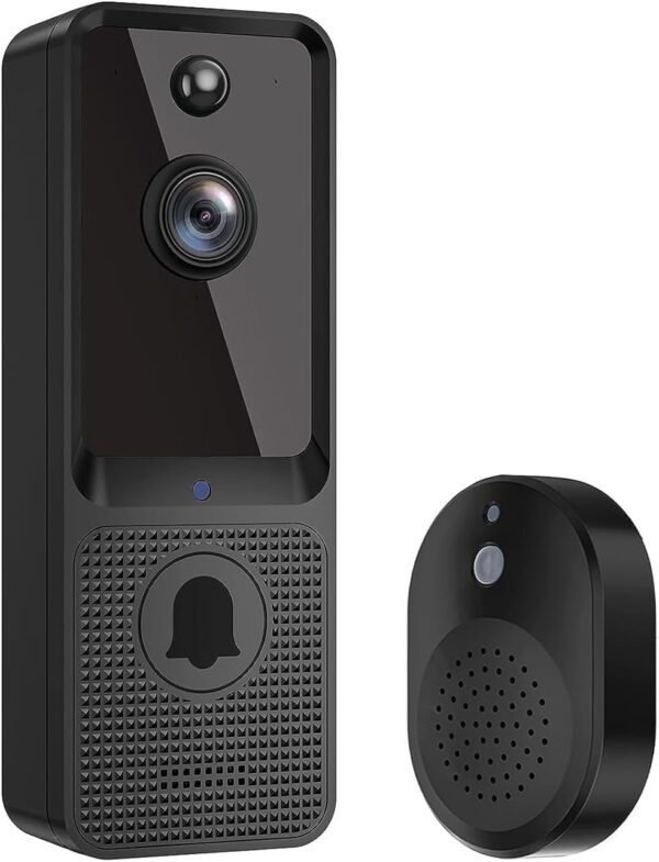 CutePanda Video Doorbell Camera Wireless, Chime Ringer Included, Smart AI Human Detection, Indoor Outdoor Surveillance, 2.4G WiFi, Live View, 2-Way Audio, Night Vision, Cloud Storage