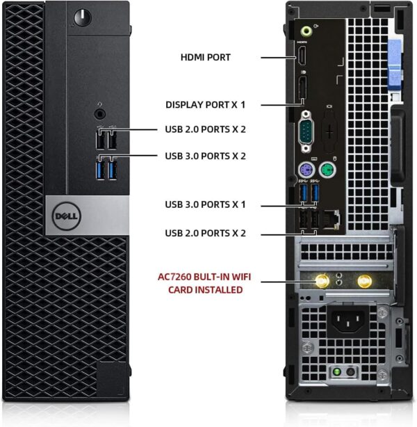 Dell OptiPlex Desktop Computer with 24 inch Monitor PC and Monitor Bundle, i7-6700 3.4GHz,16GB Ram New 512GB SSD,Intel AC7260 Built-in WiFi Bluetooth,HDMI,Refurbished Desktop,Windows 10 Pro (Renewed) - Image 2