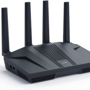 GL.iNet GL-MT6000(Flint 2) WiFi 6 Router with Wide Coverage, High-Speed Gaming Router, 2 x 2.5G Multi-Gig Ports+4 x 1G Ethernet Ports, Mass Device Connectivity, Rapid OpenVpn & WireGuard, 802.11ax